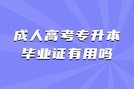 成人高考专升本毕业证有用吗